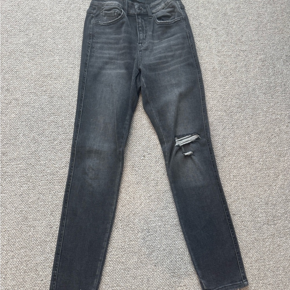 Women's Distressed Gray Jeans